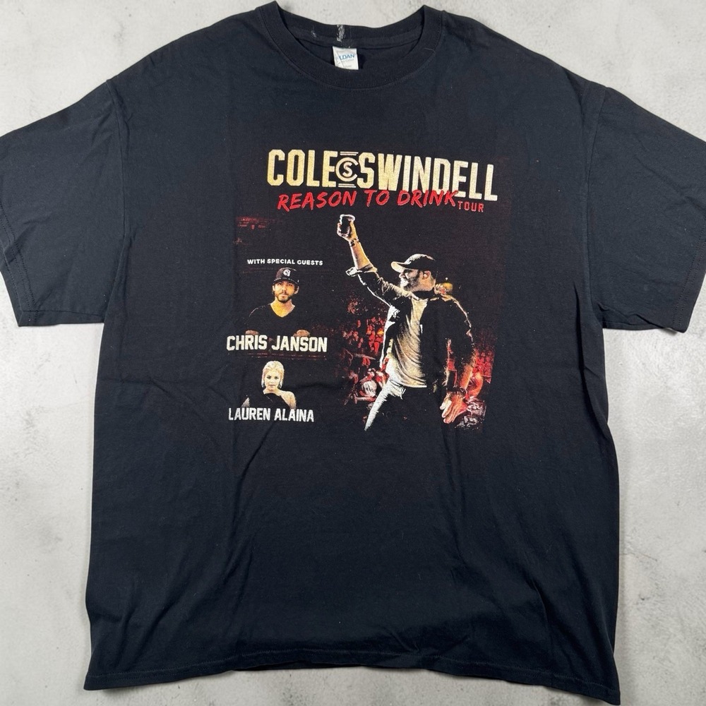 Cole Swindell Reason To Drink Tour 2018 T-Shirt Mens XL Black Country Concert